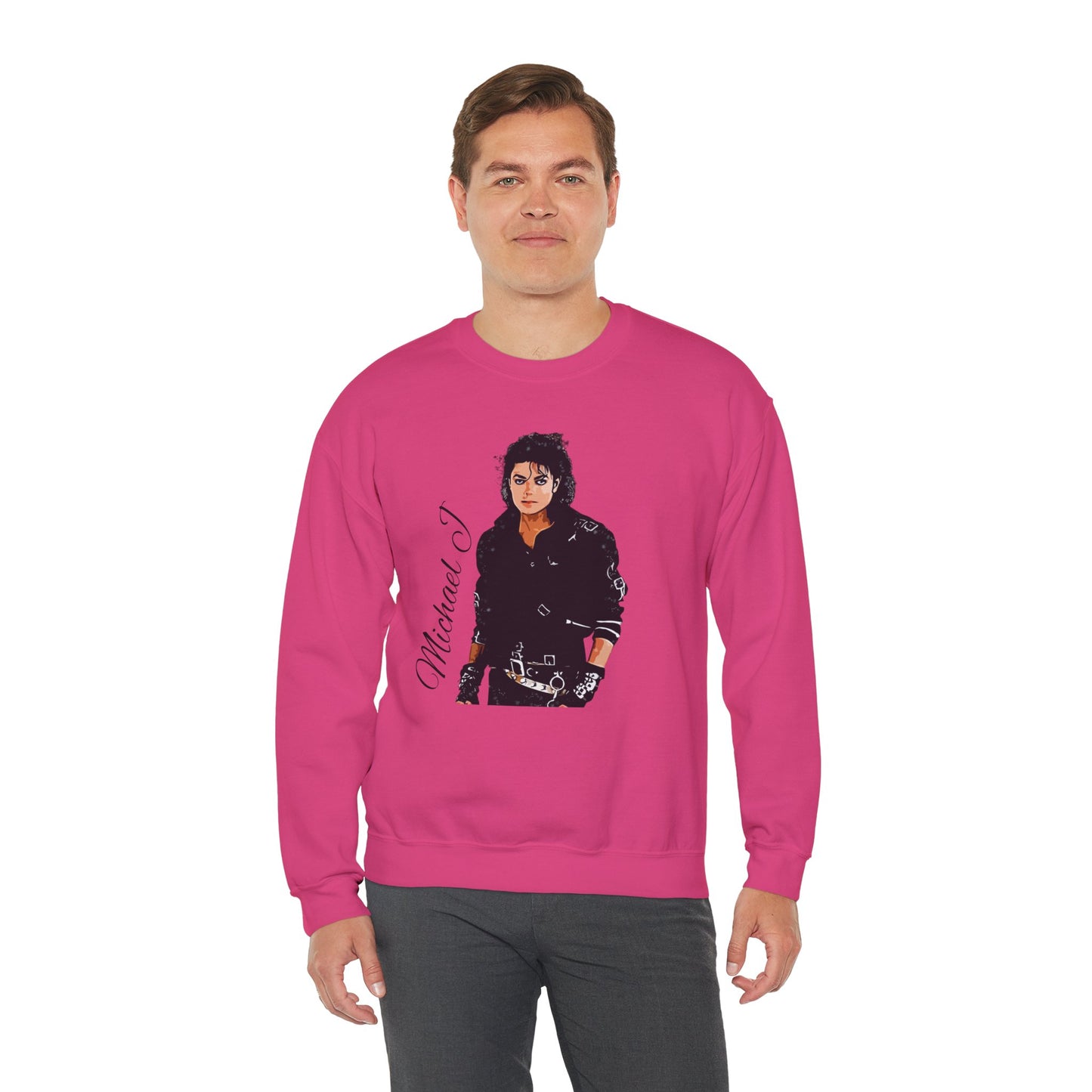 Felpa Michael J - Graphic Crewneck Sweatshirt — Retro Pop Icon Portrait