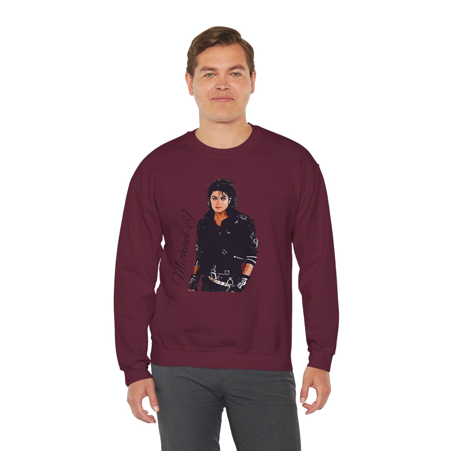 Felpa Michael J - Graphic Crewneck Sweatshirt — Retro Pop Icon Portrait