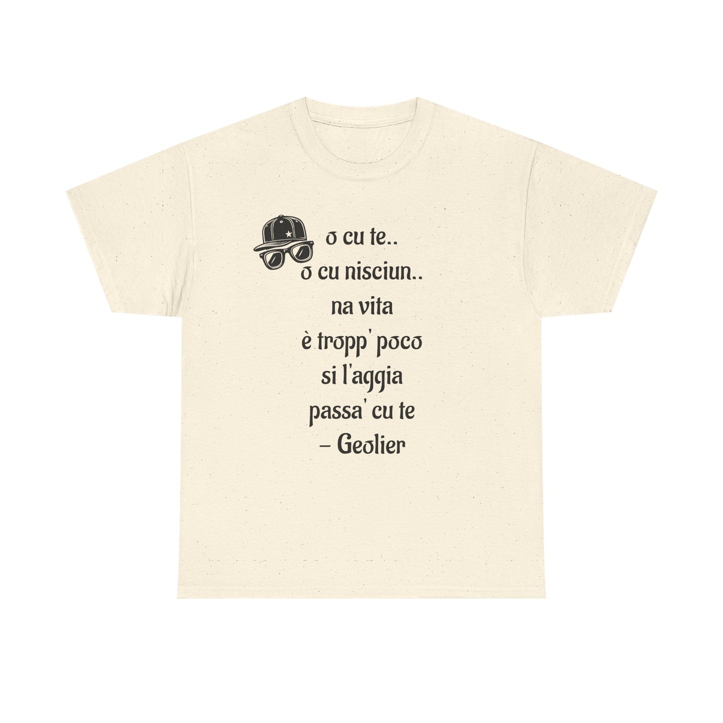 Maglietta unisex con citazione Geolier, maglietta ispiratrice, abbigliamento casual, regalo per gli amanti della musica, maglietta grafica alla moda