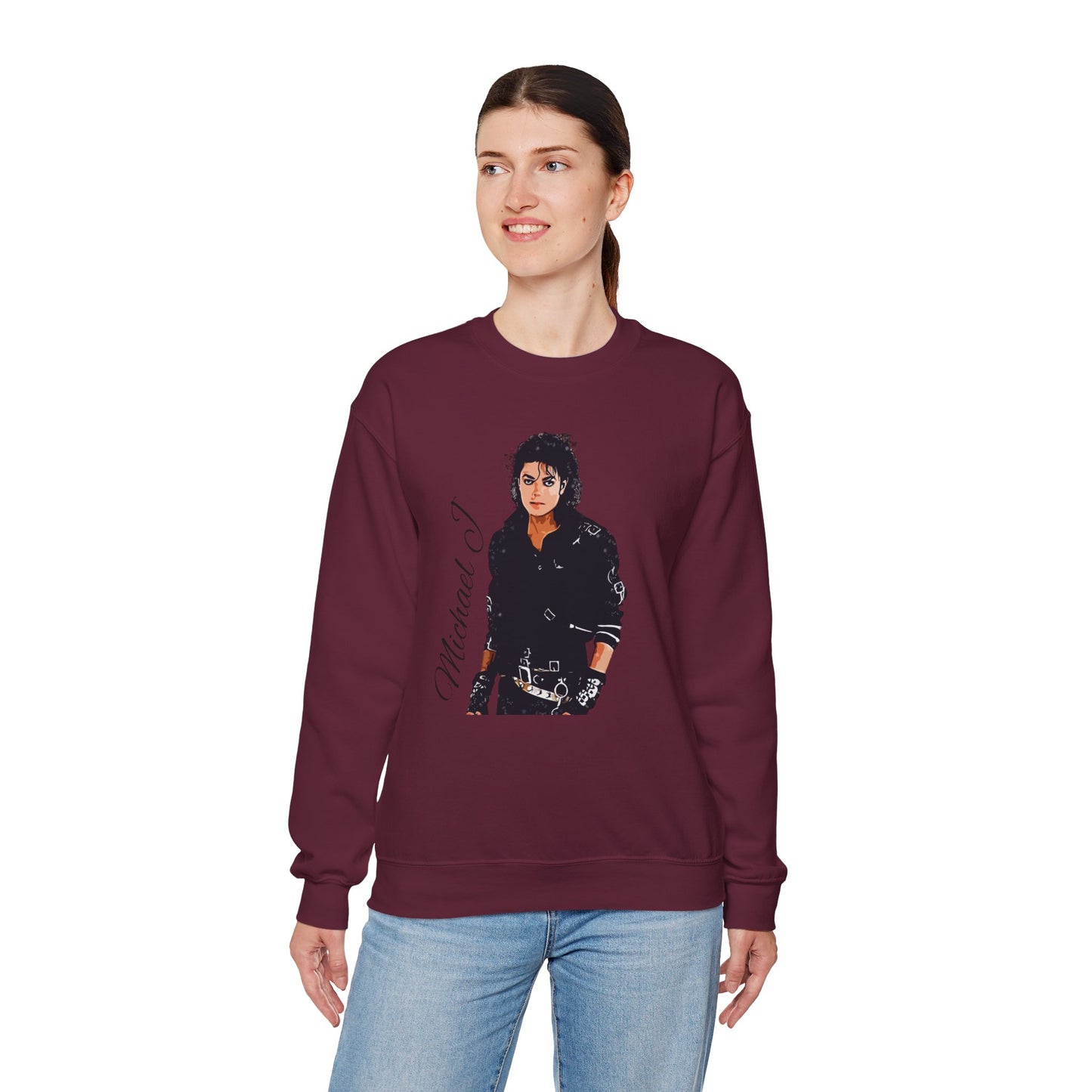 Felpa Michael J - Graphic Crewneck Sweatshirt — Retro Pop Icon Portrait