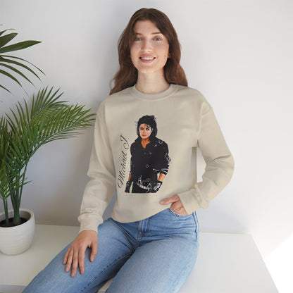 Felpa Michael J - Graphic Crewneck Sweatshirt — Retro Pop Icon Portrait