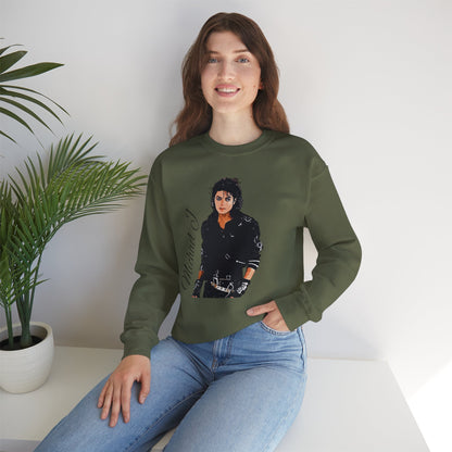 Felpa Michael J - Graphic Crewneck Sweatshirt — Retro Pop Icon Portrait