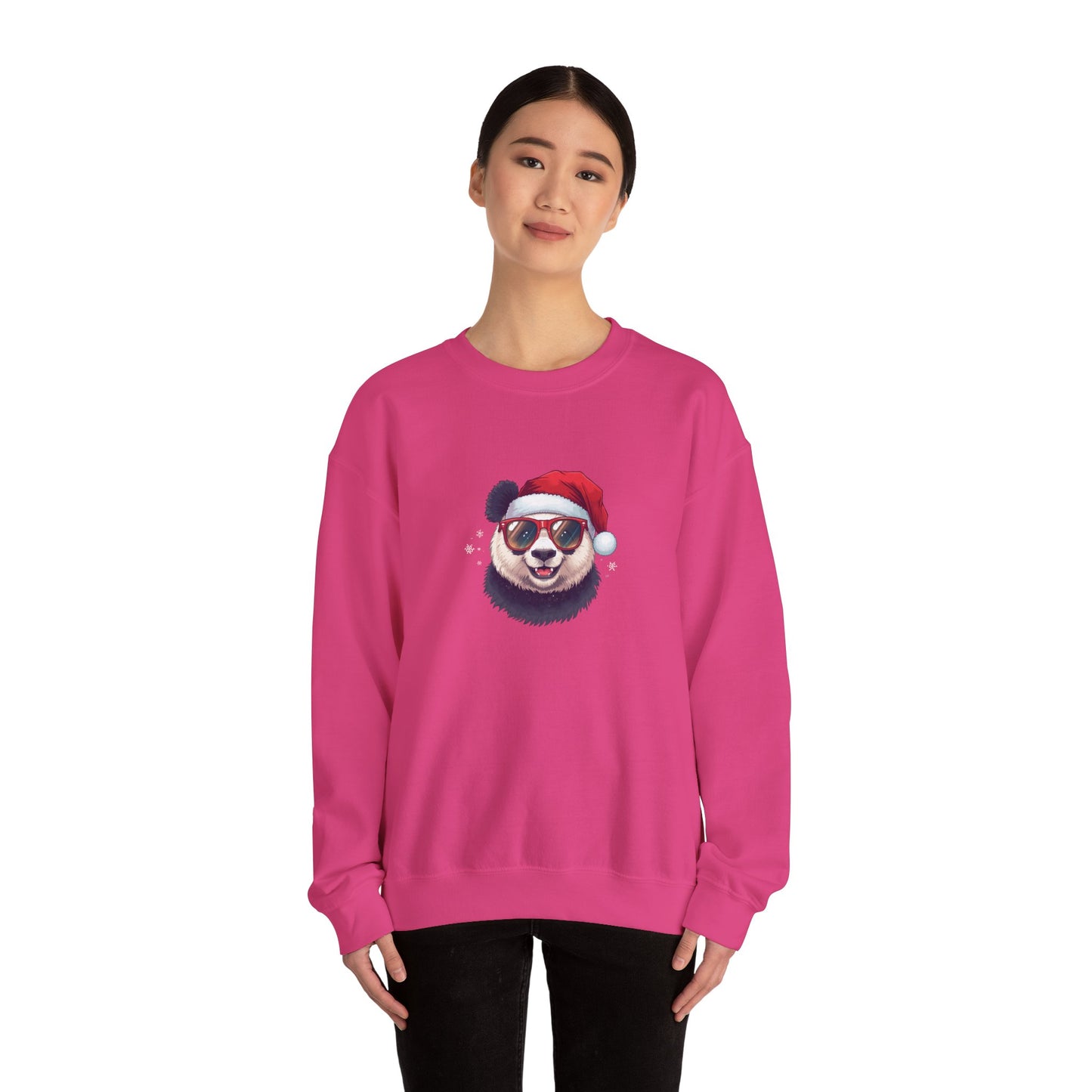 Felpa con buffo Panda natalizio Unisex | Regalo di Natale, Abbigliamento per le feste, Capi essenziali comodi, Girocollo unisex, Felpa carina