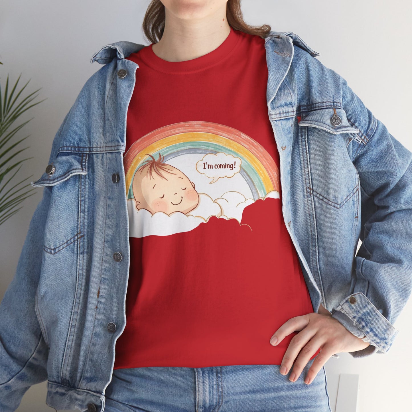 T-Shirt Premom Rainbow Baby I'M Coming