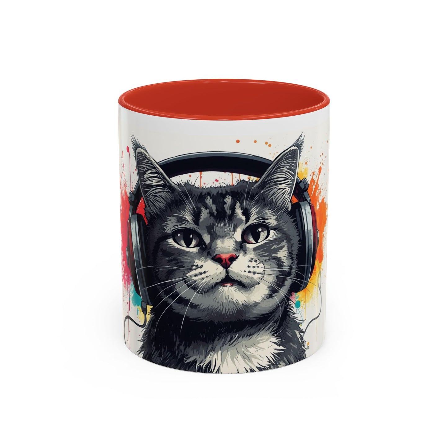 TAZZA Coffee Mug — Colorful Music Kitty Accent Mug (11/15oz)