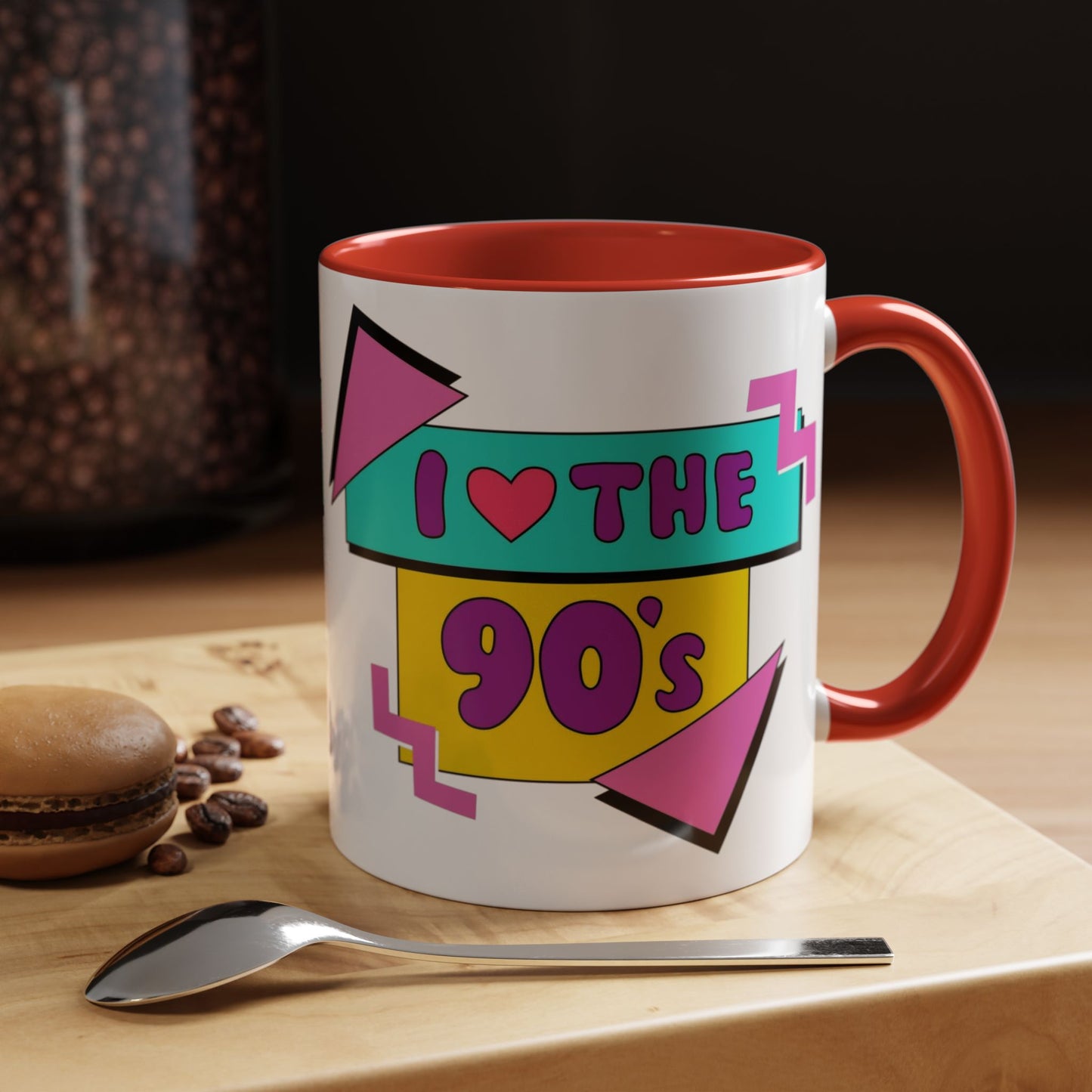Tazza "I Love The 90s" Accent Coffee Mug — Retro 90s Nostalgia Ceramic Mug