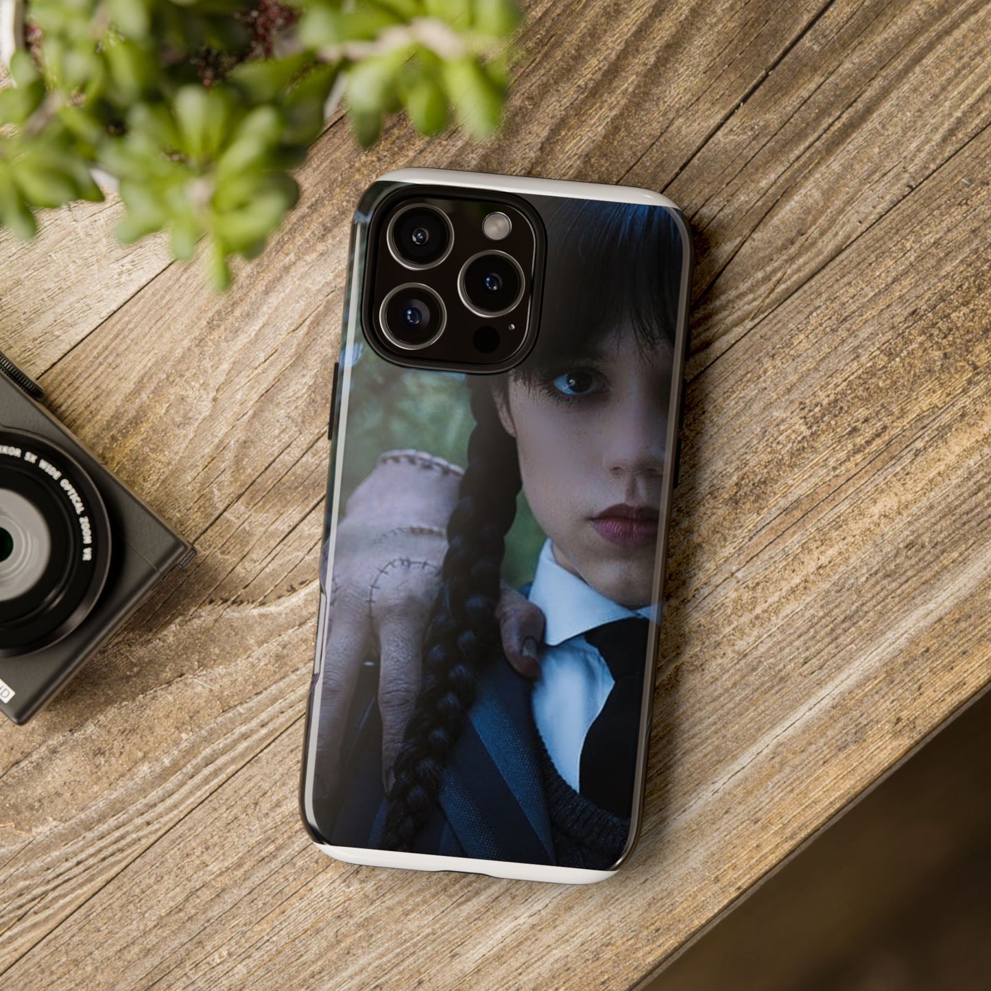 Mercoledì - Gothic Schoolgirl Phone Case — Dark Portrait Protective Tough Case