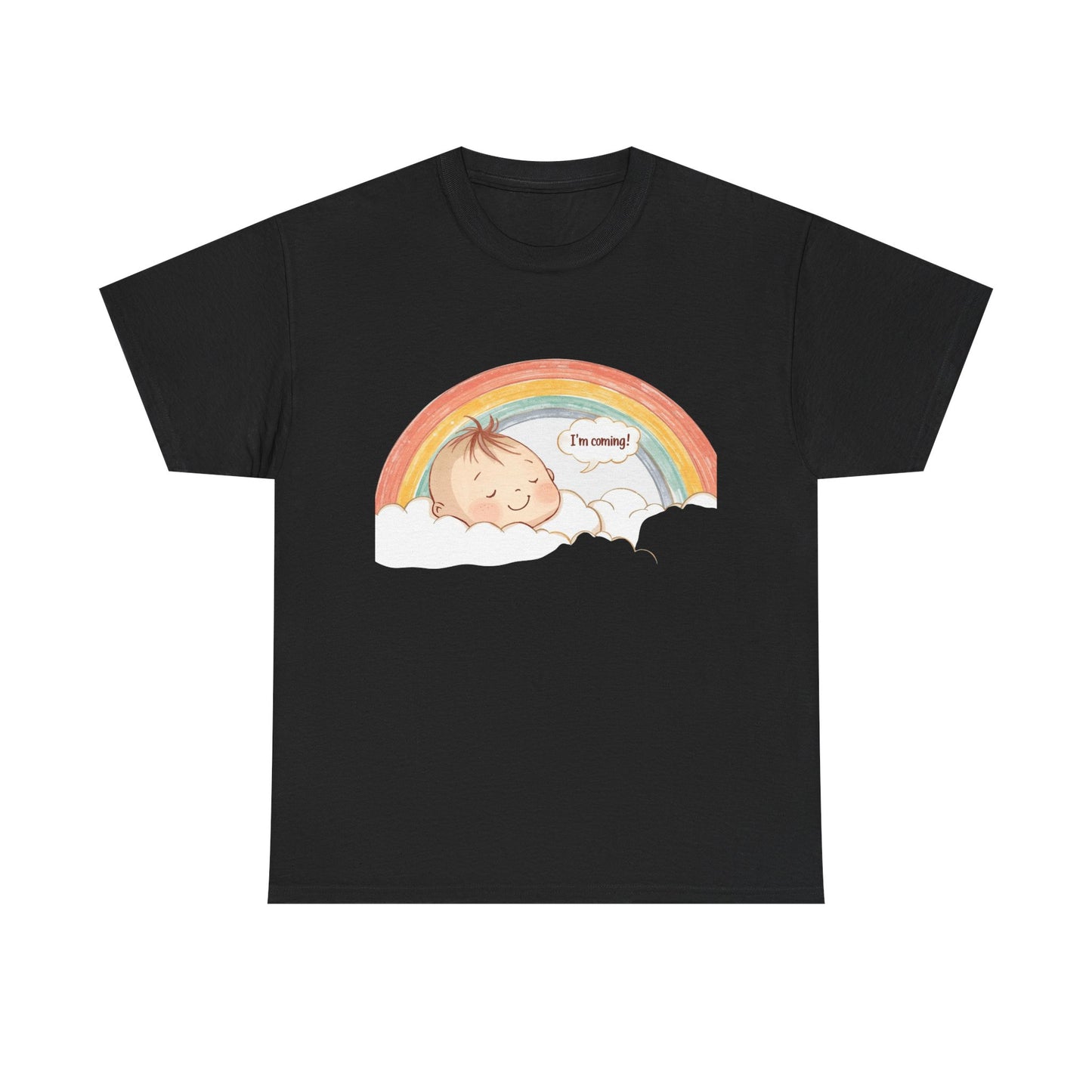 T-Shirt Premom Rainbow Baby I'M Coming