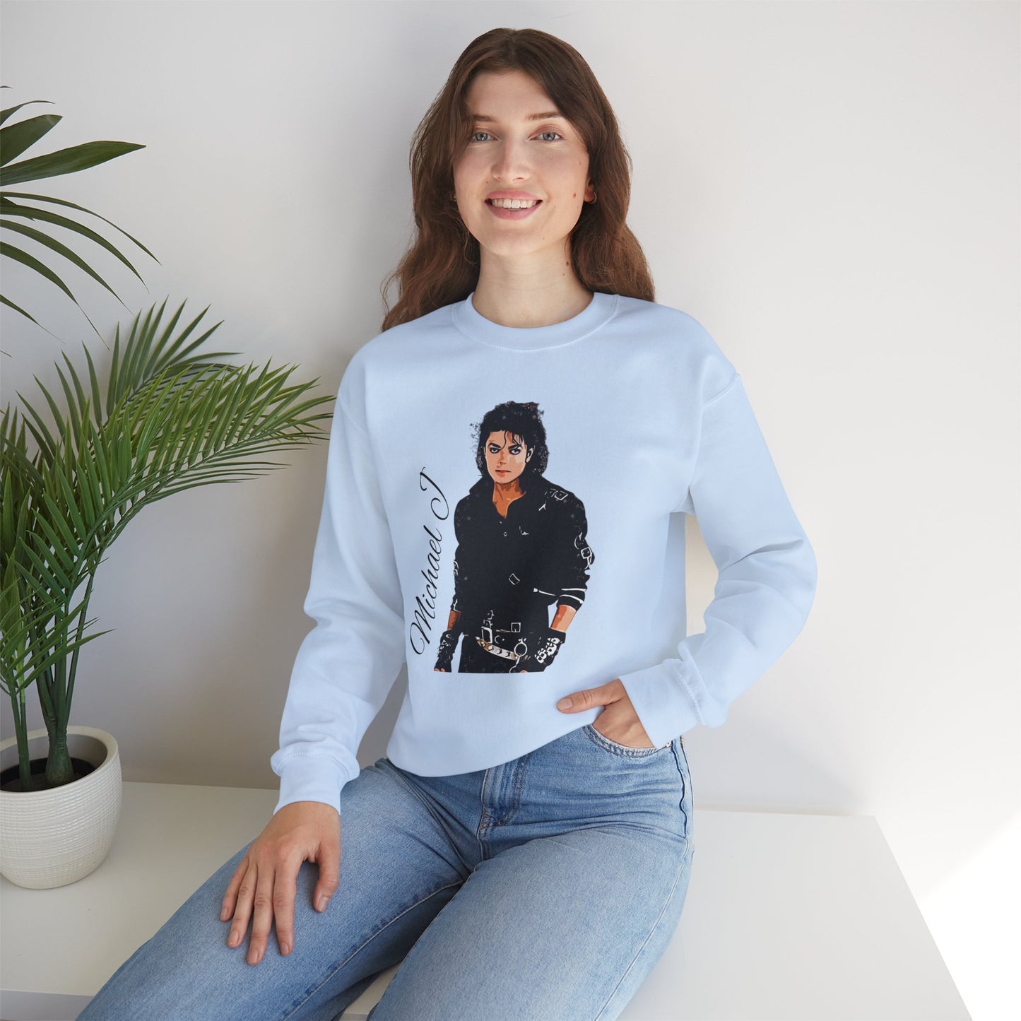 Felpa Michael J - Graphic Crewneck Sweatshirt — Retro Pop Icon Portrait