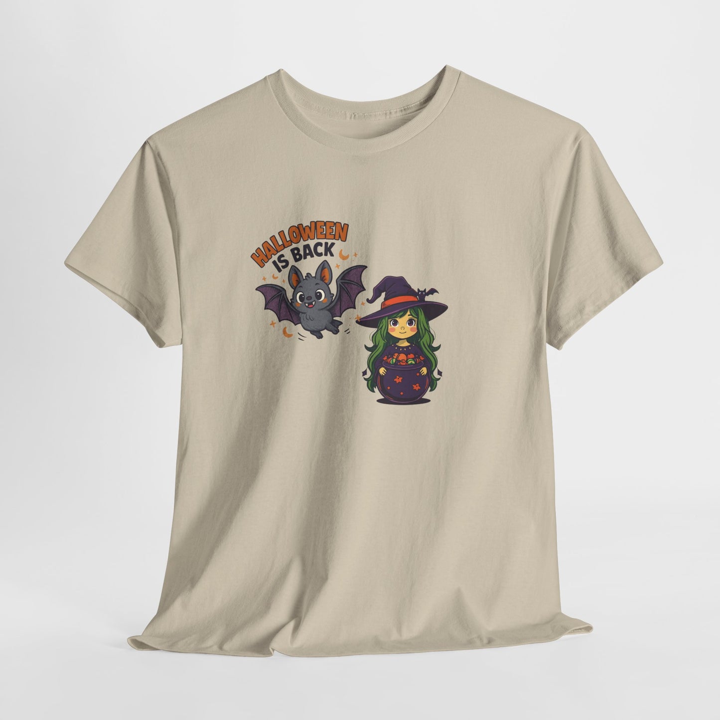 Maglietta strega di Halloween - Maglietta unisex in cotone pesante, Maglietta da strega carina, Maglietta con costume di Halloween, Abbigliamento spettrale, Maglietta "Dolcetto o scherzetto"