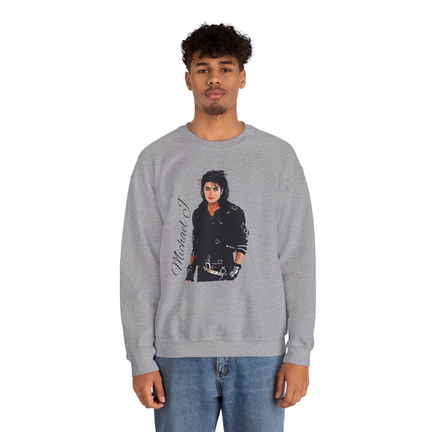 Felpa Michael J - Graphic Crewneck Sweatshirt — Retro Pop Icon Portrait