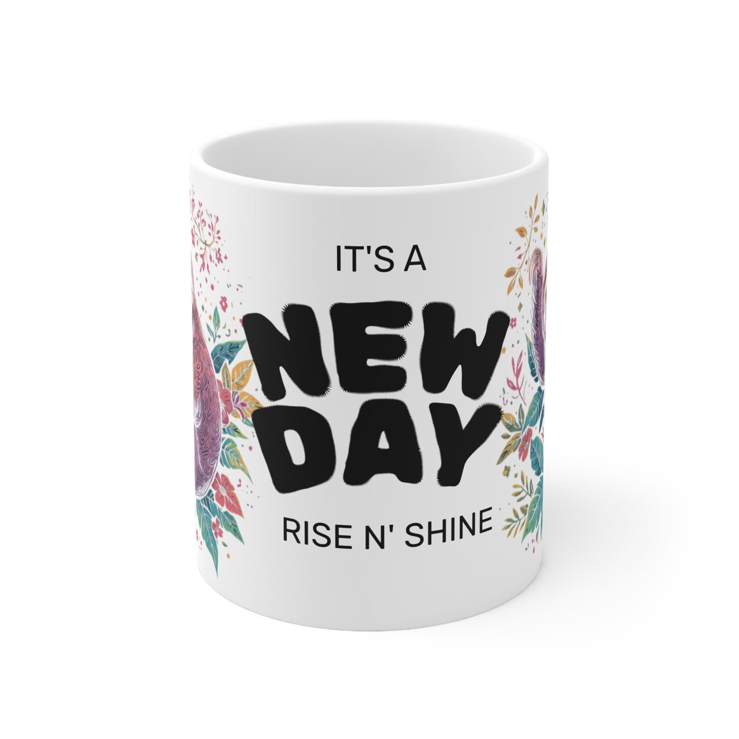 Tazza da caffè in ceramica con dolce bradipo | Tazza motivazionale per gli amanti del caffè, regalo per lei, arredamento per l'ufficio, nuovo giorno