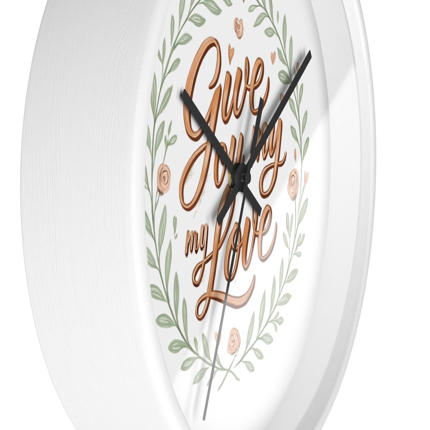 Orologio da parete romantico - GIVE YOU MY LOVE - Regalo per il mio amore, arredamento per la casa, regalo per lei, citazioni d'amore, regalo di nozze, decorazione per anniversario