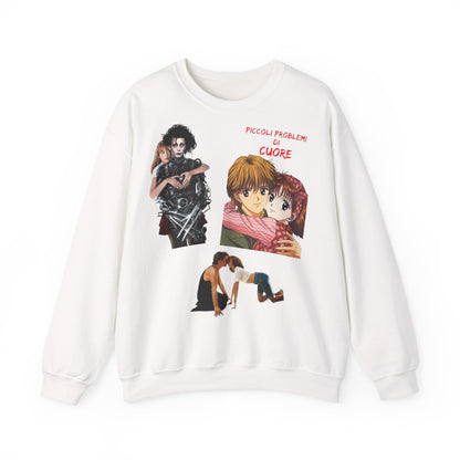 Felpa Unisex anni 90 Anime Collage Crewneck Sweatshirt — Retro Romance & Gothic Art Graphic