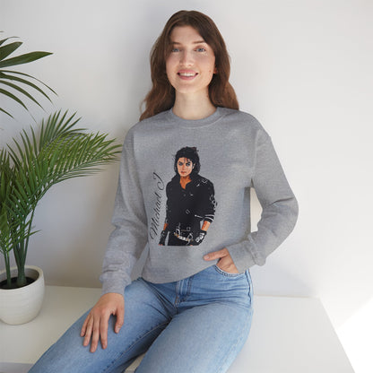 Felpa Michael J - Graphic Crewneck Sweatshirt — Retro Pop Icon Portrait