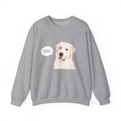 FELPA GIROCOLLO - SONO TESTARDO MA DOLCE Cute Dog Quote Crewneck Sweatshirt
