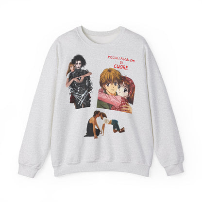 Felpa Unisex anni 90 Anime Collage Crewneck Sweatshirt — Retro Romance & Gothic Art Graphic