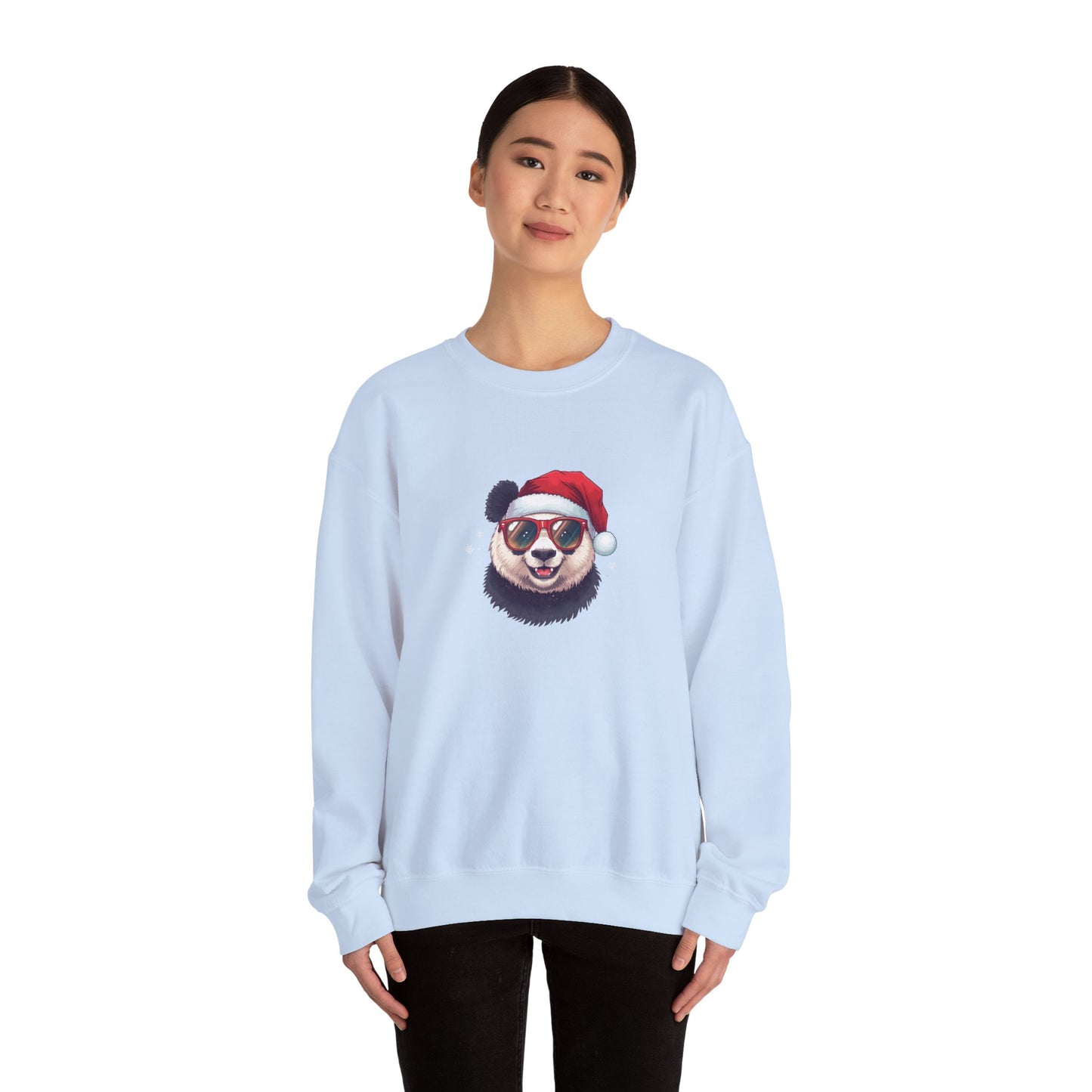 Felpa con buffo Panda natalizio Unisex | Regalo di Natale, Abbigliamento per le feste, Capi essenziali comodi, Girocollo unisex, Felpa carina