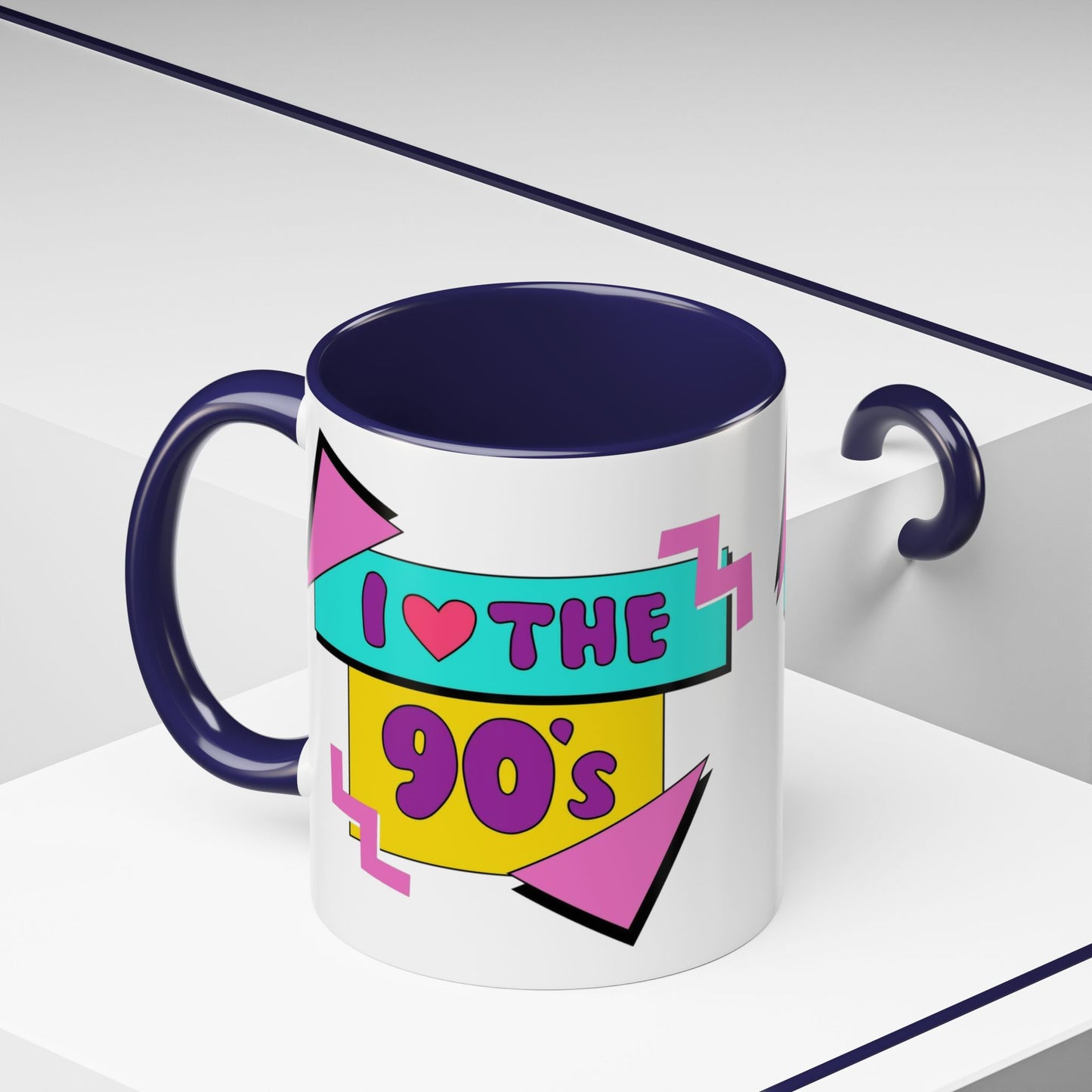 Tazza "I Love The 90s" Accent Coffee Mug — Retro 90s Nostalgia Ceramic Mug