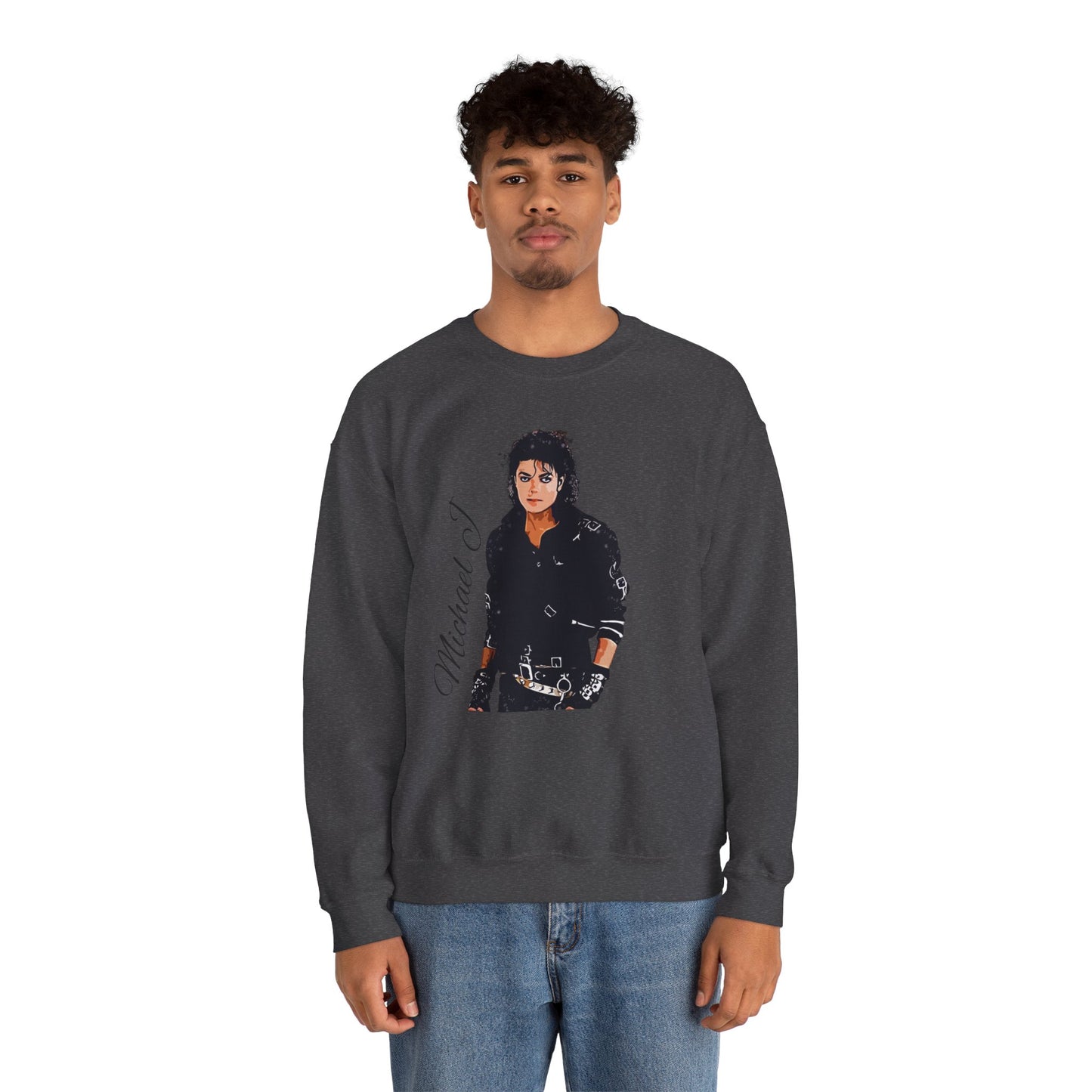 Felpa Michael J - Graphic Crewneck Sweatshirt — Retro Pop Icon Portrait