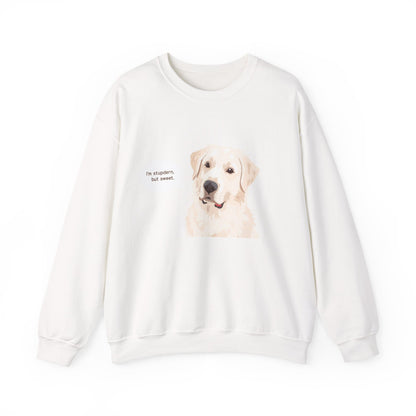 FELPA GIROCOLLO - SONO TESTARDO MA DOLCE Cute Dog Quote Crewneck Sweatshirt