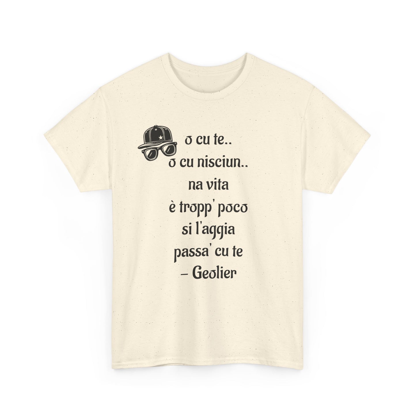 Maglietta unisex con citazione Geolier, maglietta ispiratrice, abbigliamento casual, regalo per gli amanti della musica, maglietta grafica alla moda