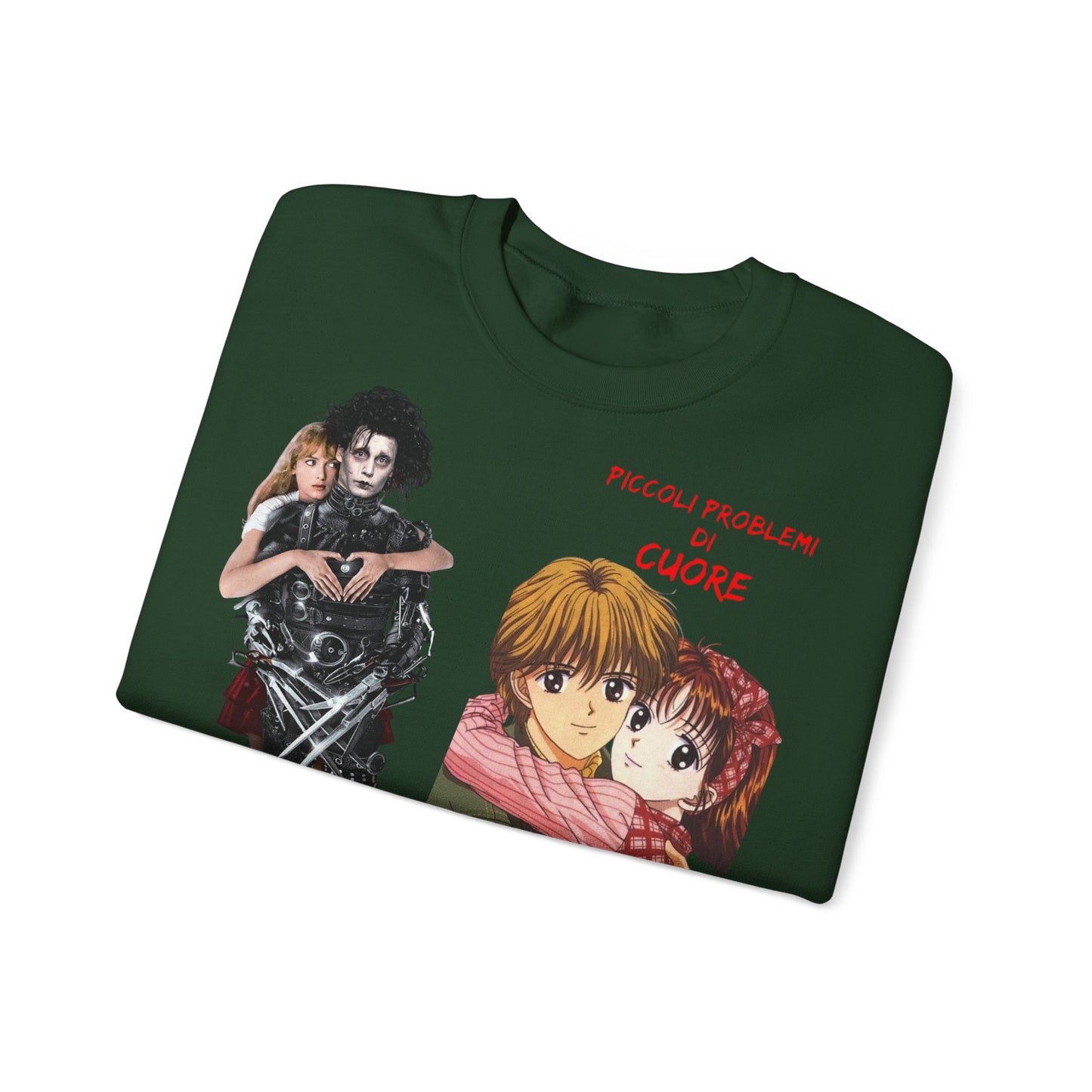 Felpa Unisex anni 90 Anime Collage Crewneck Sweatshirt — Retro Romance & Gothic Art Graphic