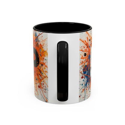TAZZA Rise Up - Coffee Mug — Bold Orange Paint-Splash Motivational Mug (11/15oz)
