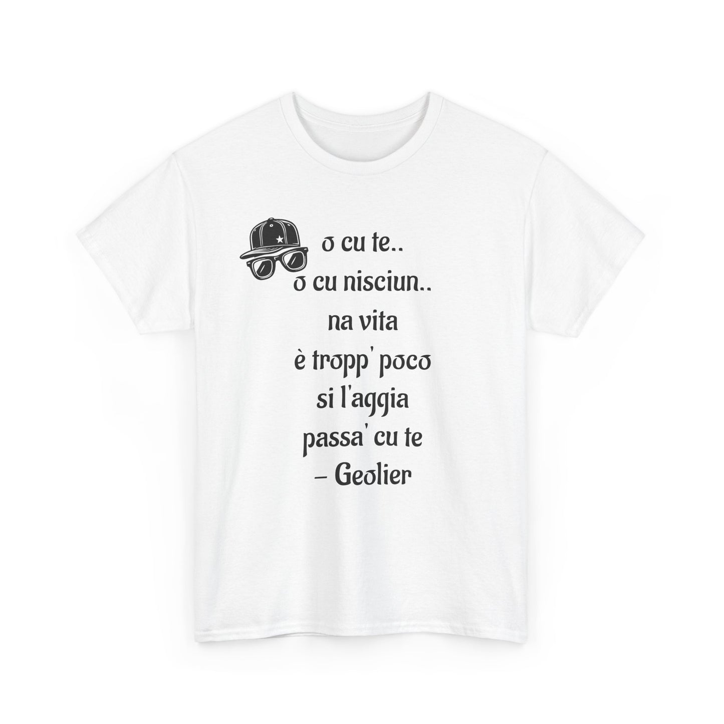 Maglietta unisex con citazione Geolier, maglietta ispiratrice, abbigliamento casual, regalo per gli amanti della musica, maglietta grafica alla moda