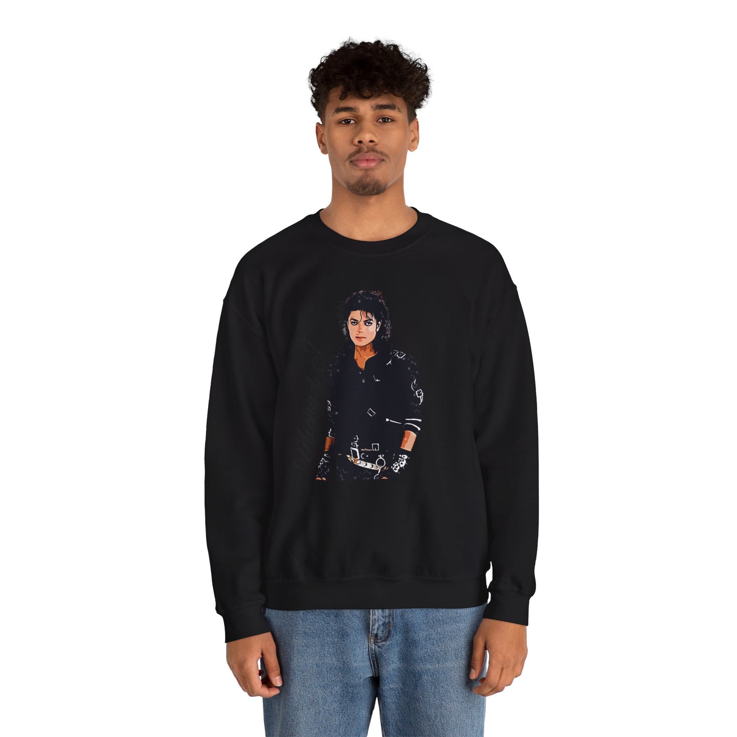 Felpa Michael J - Graphic Crewneck Sweatshirt — Retro Pop Icon Portrait