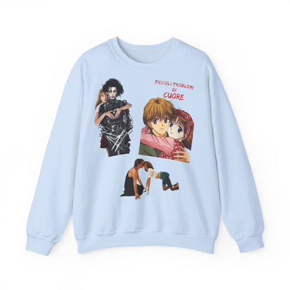 Felpa Unisex anni 90 Anime Collage Crewneck Sweatshirt — Retro Romance & Gothic Art Graphic