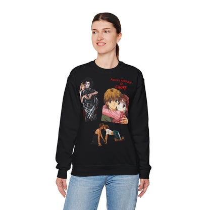 Felpa Unisex anni 90 Anime Collage Crewneck Sweatshirt — Retro Romance & Gothic Art Graphic