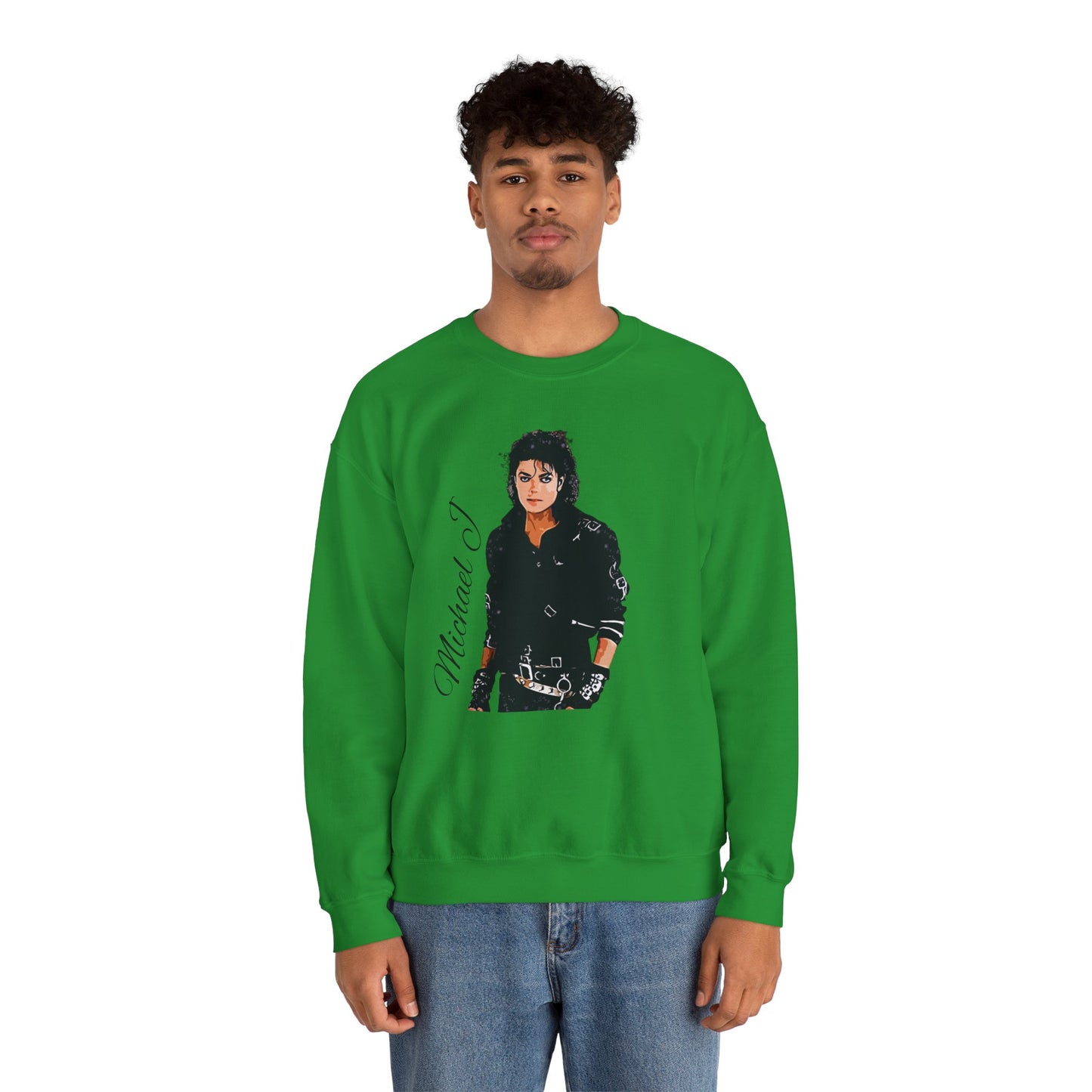 Felpa Michael J - Graphic Crewneck Sweatshirt — Retro Pop Icon Portrait