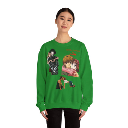 Felpa Unisex anni 90 Anime Collage Crewneck Sweatshirt — Retro Romance & Gothic Art Graphic