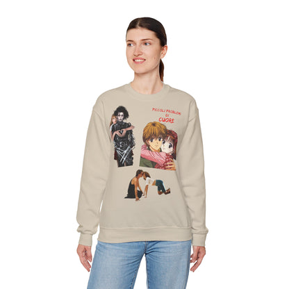 Felpa Unisex anni 90 Anime Collage Crewneck Sweatshirt — Retro Romance & Gothic Art Graphic