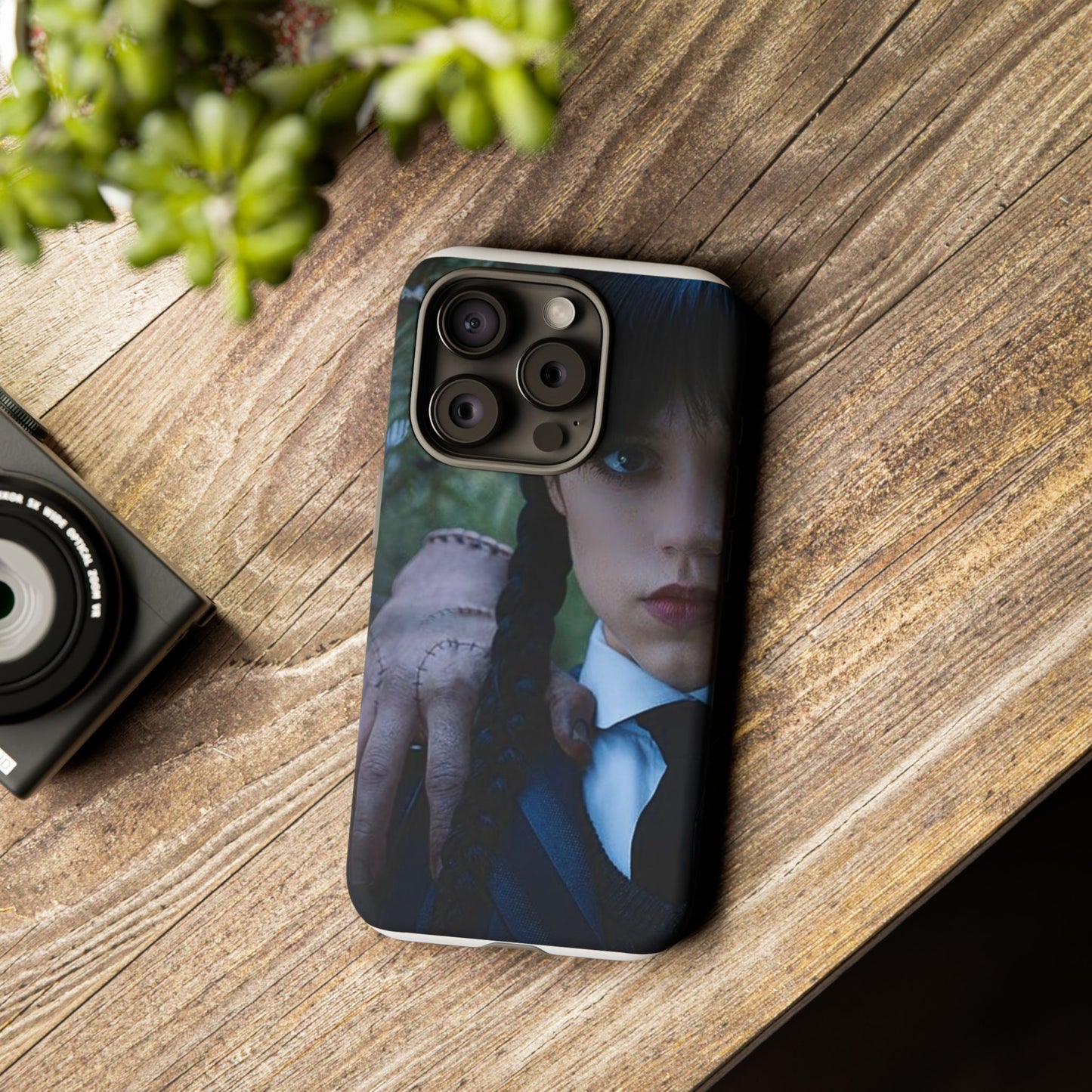 Mercoledì - Gothic Schoolgirl Phone Case — Dark Portrait Protective Tough Case